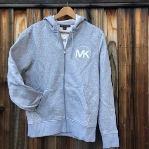 Michael Kors Zipped Up Hooded Jacket Mens Grey, size M